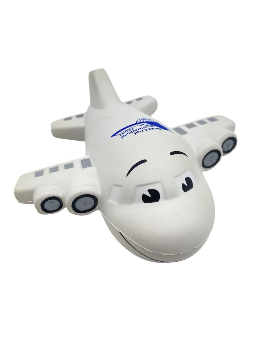 Gerald R. Ford International Airport Stress Reliever Smiling White Airplane